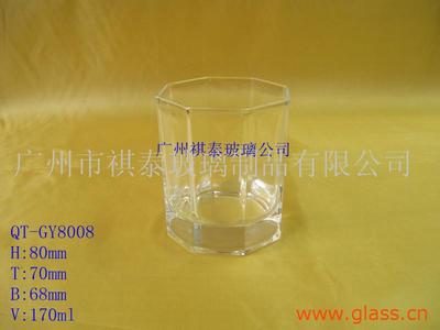 170ML精白料玻璃八角杯